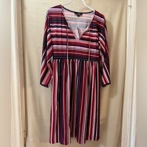 🔴Suzanne Betro striped fun coloured summer dress size medium
